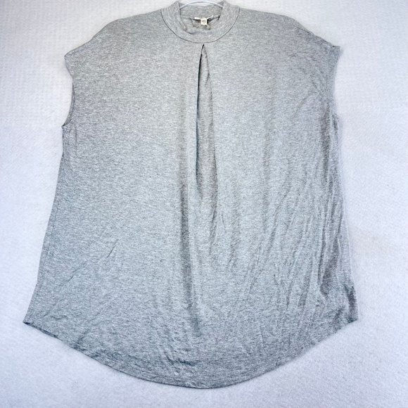 ANTHROPOLOGIE SILENCE + NOISE Womens M Gray Mock Neck Sleeveless Blouse - Picture 1 of 9